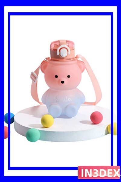 İN3DEX زجاجة مياه للأطفال خالية من مادة BPA مع شفاطة، سعة 800 مل