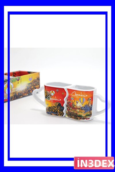 İN3DEX Porcelain Regional Motif Tea and Coffee Cup Set of Two