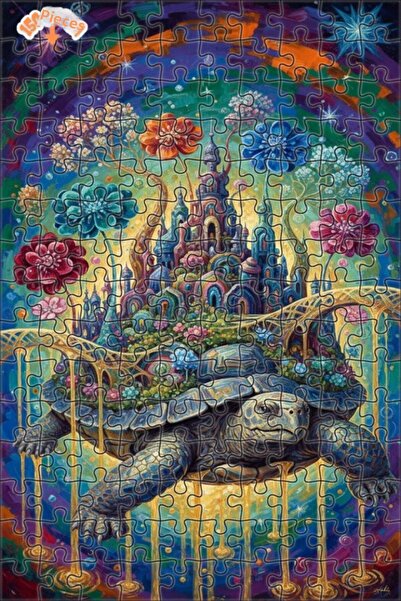 Teona Ahşap Fantastic Escape from the Castle Oil Painting Look Double Layer F...