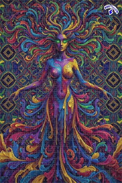 Teona Ahşap لوحة زيتية لشخصية أنثوية بتأثيرات مجنونة، ألغاز خشبية مؤطرة بطبقت...