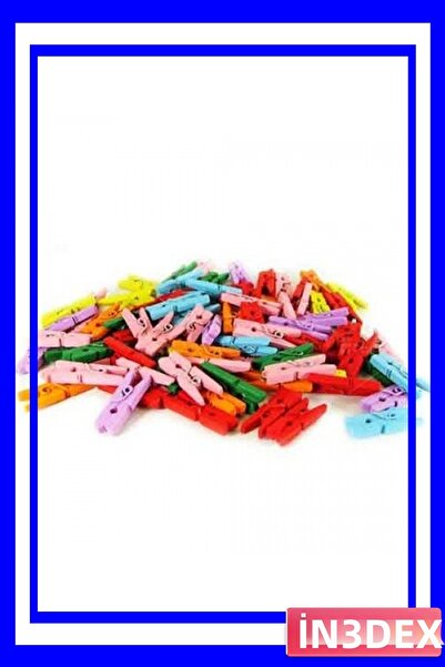 İN3DEX مجموعة دبابيس خشبية صغيرة ملونة، عبوة من 100 قطعة