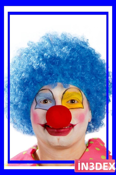 İN3DEX مجموعة إكسسوارات الحفلات من الشعر المستعار الأفرو المجعد والأنف الاصطناعي