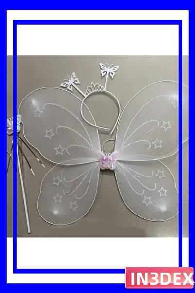 İN3DEX Tulle Butterfly Wings and Crown Set Party Accessory