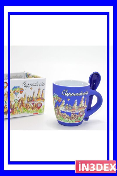 İN3DEX Porcelain Coffee Cup with Traditional Motifs for Single Use