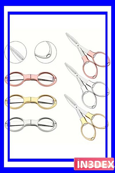 İN3DEX مقص سفر عملي قابل للطي بطول 10 سم مع شفرة حادة