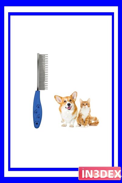 İN3DEX مشط معدني لإزالة شعر الحيوانات الأليفة بمقبض مريح