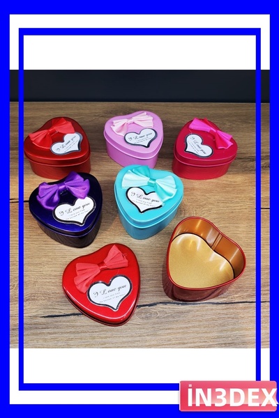 İN3DEX صندوق تخزين للأشياء الصغيرة معدني بنمط قلب