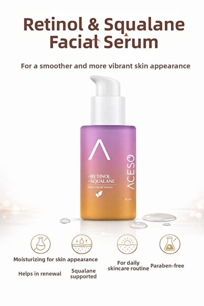 Aceso Cosmetics سيروم الريتينول والسكوالين للوجه 30 مل - تركيبة قوية مضادة لل...