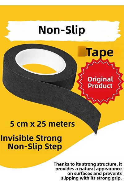 Megabond سلم أسود وأرضية شريط غير قابل للانزلاق غير قابل للانزلاق 50 مم × 25 متر