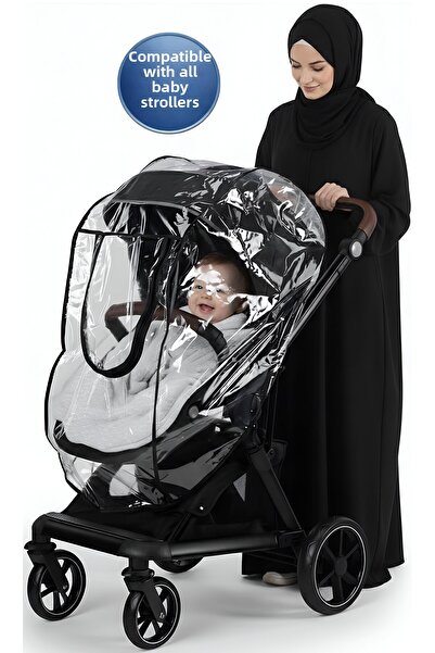 MorPort Ultra Luxury Zippered Baby Stroller Rain Cover Black Raincoat { Compa...