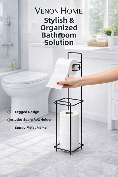 VENON Βάση για χαρτομάντηλο τουαλέτας με πόδια, μεταλλική βάση για χαρτομάντη...