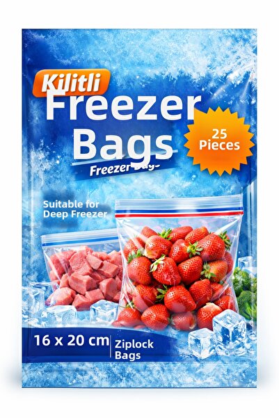 OPTİMEX Ziplock Refrigerator Bags 25 Pieces 16X20 cm Deep Freezer Bags Ziploc...