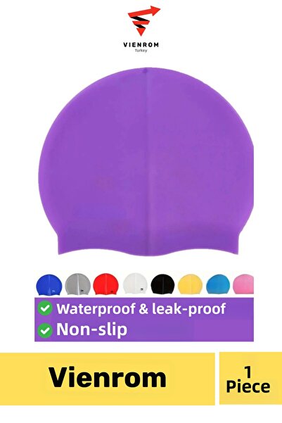 Vienrom # Swimming Cap Pool Sea Silicone Swimmer Elastic Waterproof Leakproof...