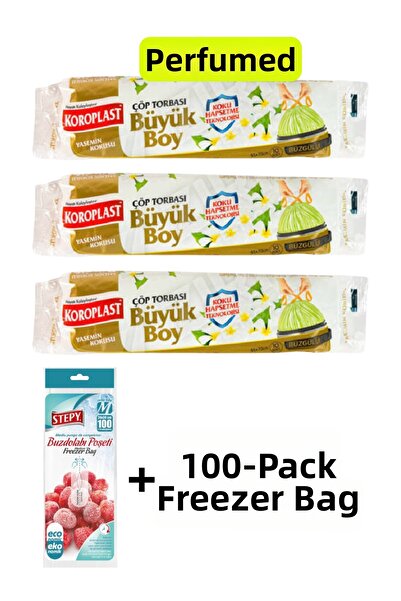 KMS HOME Koroplast Large Size Drawstring Garbage Bag (65*70 cm) 10 X 3 Pieces...