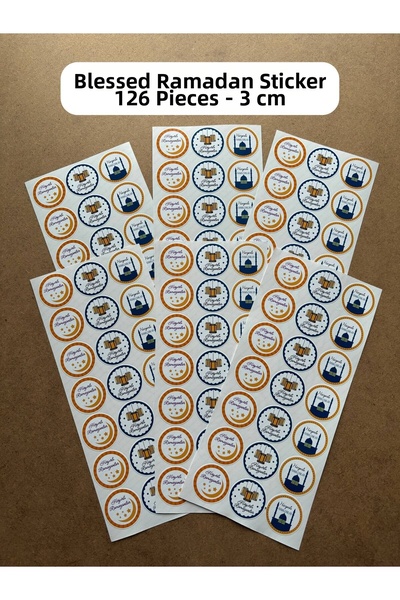 hdsticker ملصق رمضان المبارك 126 قطعة 3 سم ملصق تغليف الشحن وتغليف الهدايا وت...