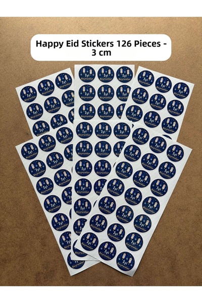 hdsticker ملصق عيد مبارك، 126 قطعة، 3 سم، ملصق تغليف الشحن، ملصق تغليف الهداي...