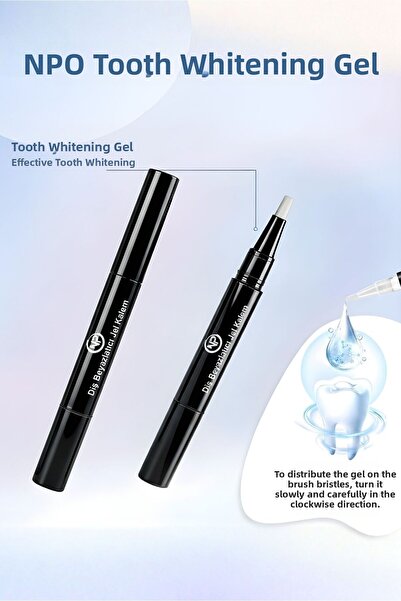 NPO Il32J 2-Piece Gel Teeth Whitening Pen Set, Can Be Used with Led Light