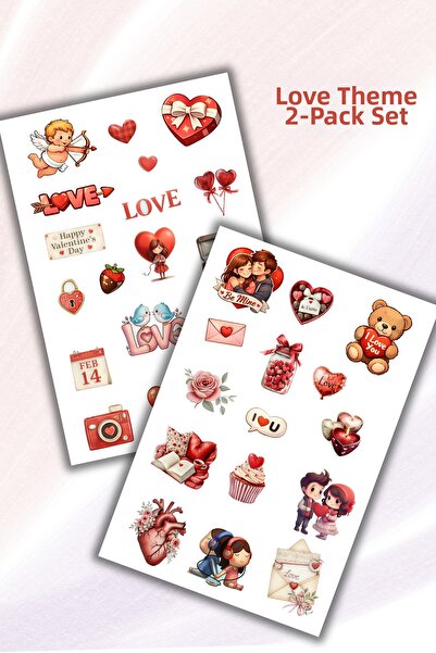 birikiyedi 2-Piece Love Themed Sticker Set/Special Stickers for Lovers/Valent...