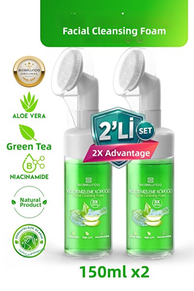 BioBellinda Natural Facial Cleansing Foam with Niacinamide and Aloe Vera Extr...