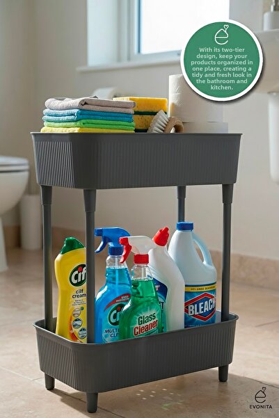 EVONİTA Raft organizator cu două niveluri – Organizator pentru dulap de bucăt...