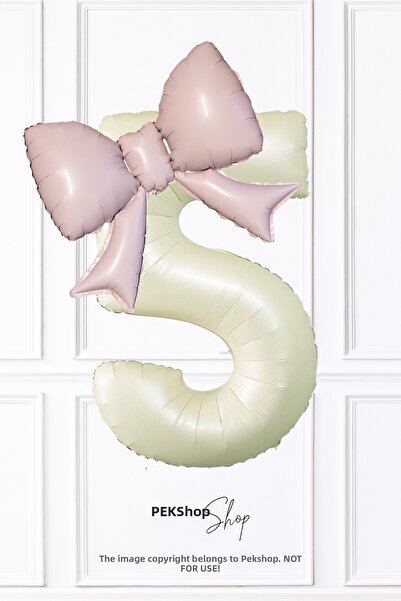 PEKSHOP مجموعة بالونات على شكل فيونكة وردية، بالونات من رقائق الفويل، مجموعة ...