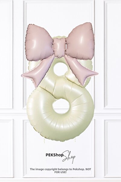 PEKSHOP مجموعة بالونات على شكل فيونكة وردية، بالونات من رقائق الفويل، مجموعة ...