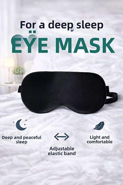 obrigado Yoga Compatible Black Sleep Eye Mask Adjustable Elastic, Unisex, Lig...