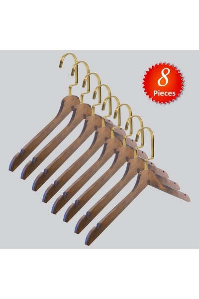 NYN Wooden Nickel Gold Llama Hooks (Blouse, Dress, T-Shirt) Hangers 8 Pieces