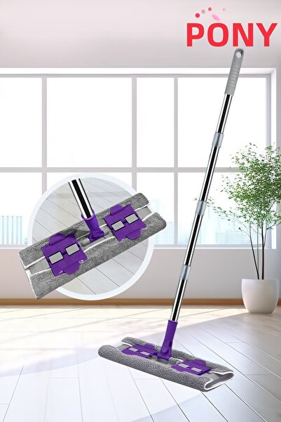 Pony Set de mop din microfibră - cu blocare, mop pentru podea și perete cu cl...