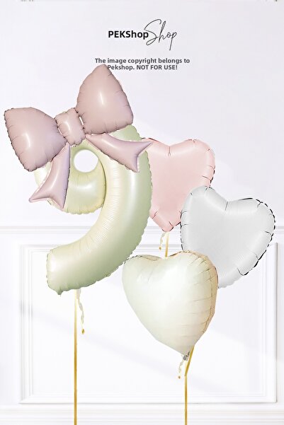 PEKSHOP 9 Year Old Girl Birthday Pink Bow Theme Birthday Balloon Set with Age...