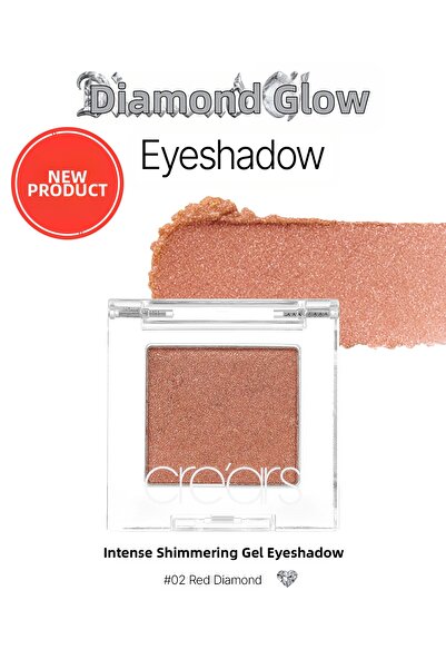 Cre'ars Intense Shimmer Gel Single Eyeshadow Diamond Glow Eyeshadow 02 Red Di...