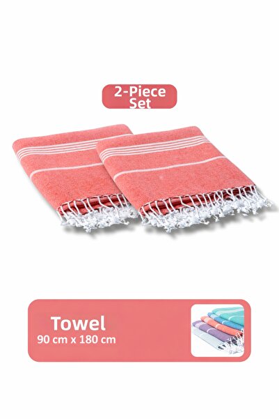 Happynesso Buldan Peshtemal Set of 2 |   90X180 cm Bath Towel |   Beach Towel...