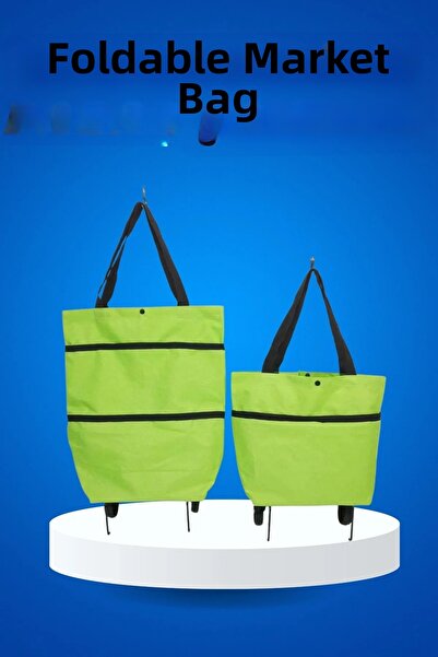 Fırsatkolik Market Cart and Shopping Bag Bidirectional Easy Wheel Portable