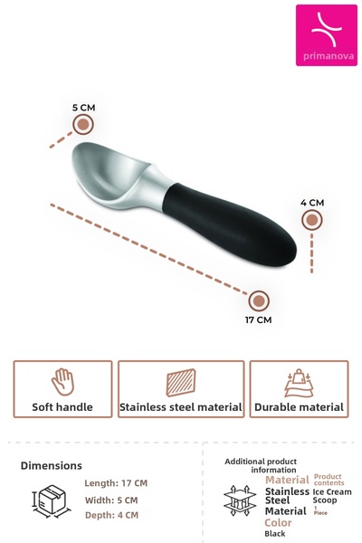 Prima Nova Ice Cream Scoop - Black