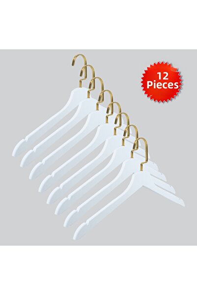 NYN Wooden Gold Llama Hangers (Blouse, Dress, T-Shirt) Hangers 12 Pieces
