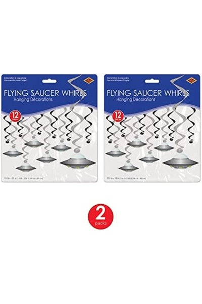 Nacario Nrcrioshop 24 Pieces Flying Saucer Whirls Outdoor Decorations Alien P...