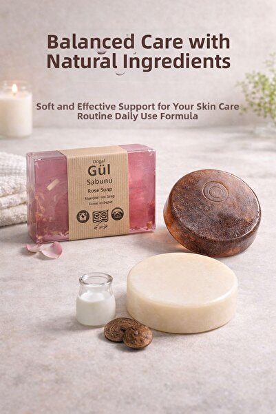 Elif Mira Gift Natural Soap Set Special Care Series 3-Piece Premium Package