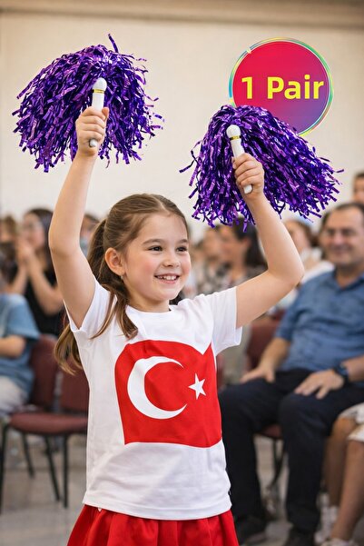 TOYFEST عصا تشجيع معدنية لامعة باللون الأرجواني الداكن من بون بون، متينة وخفي...