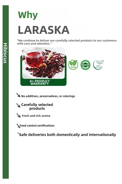 Laraska Organik Hibiscus Tea 500g - Pomegranate Flower - Okra Flower - Hibiscus Tea Whole 500g