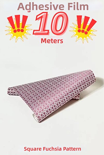 Renkli Duvarlar 45cm X 10 Meters 1 Roll Foil Adhesive Square Appearance Kitch...