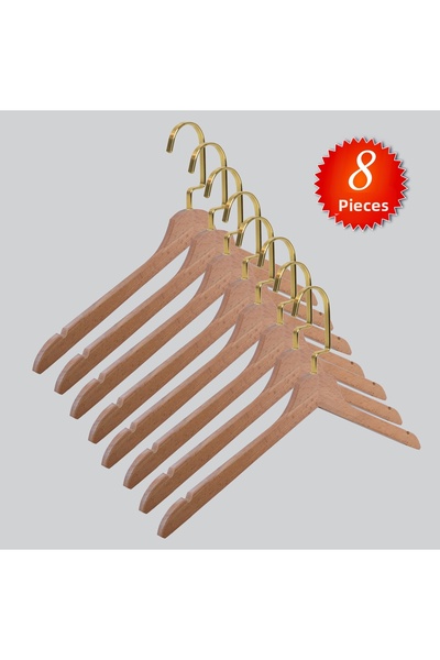 NYN Wooden Nickel Gold Llama Hooks (Blouse, Dress, T-Shirt) Hangers 8 Pieces
