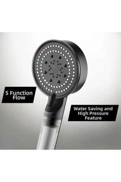 TRUVA 12 Black Silicone Tip High-Pressure Water-Saving Shower Heads with Refills