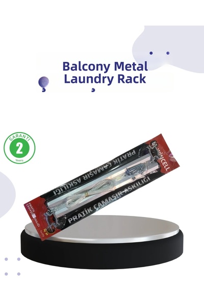 Fırsatkolik شماعة غسيل مربعة من الحديد مقاس 25×60 سم للشرفة، متينة ومقاومة لل...