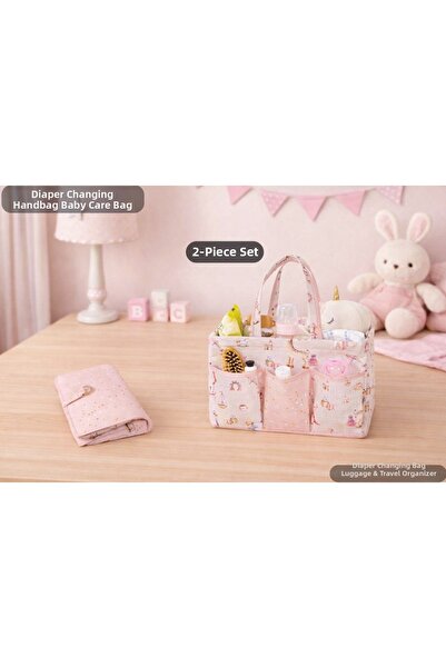 PONÇİK BEBEK 2-Pack Baby Care Travel Organizer Bag - Baby Diaper Care Supplie...