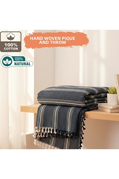 CESSTORE بيكيه مزدوج ناعم من القطن الطبيعي، غطاء أريكة، غطاء متعدد الأغراض 20...