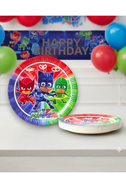 Evabrite Farfurie tematică PJ Mask Pijamaskeliler pentru petrecerea de aniver...