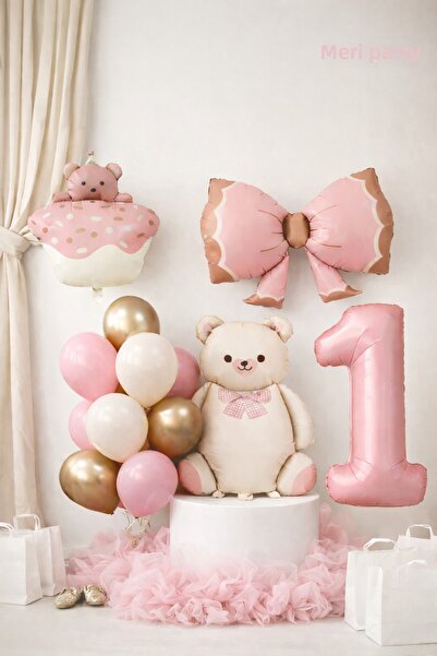 MERİ PARTİ Σετ μπαλονιών Teddy Bear Concept – Σετ διακόσμησης για πάρτι γενεθ...