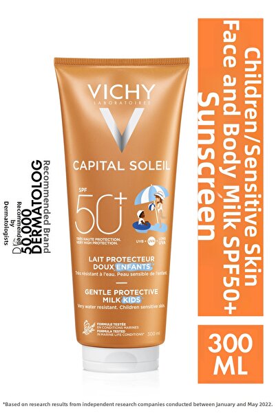 Vichy Ideal Soleil SPF 50 - Слънцезащитно мляко за лице и тяло за деца 300 мл