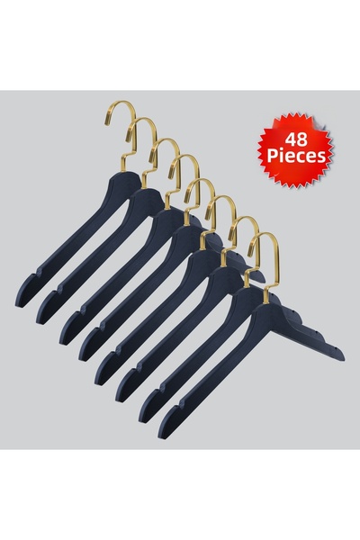 NYN Wooden Gold Llama Hangers (Blouse, Dress, T-Shirt) Hangers 48 Pieces