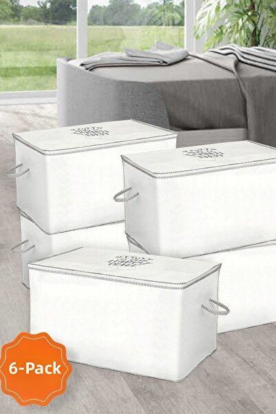 ALAS Set de 6 perne tip ladă cuverturi de depozitare 75 X 45 X 45 cm